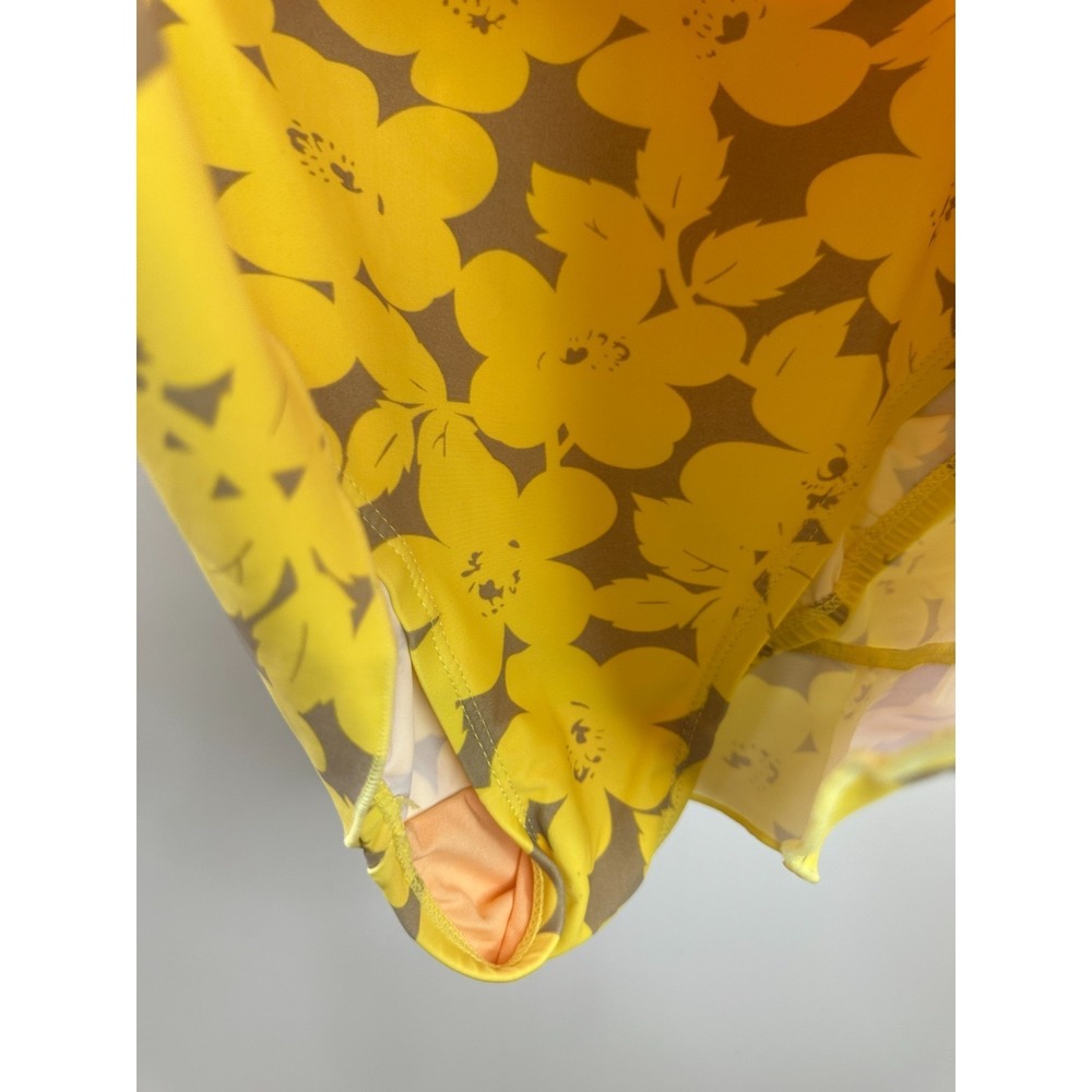 Shore Shapes Swimwear Yellow Floral Ruched Swim Dress Womens Size 14 Resort Vaca - Picture 12 of 16
